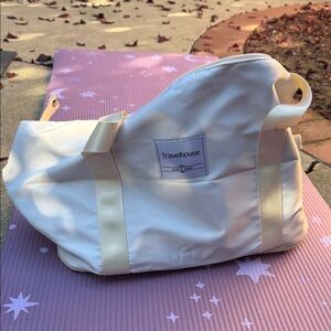 White Travelhouse Tote Bag